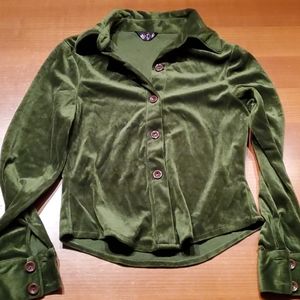 Velour Button Up